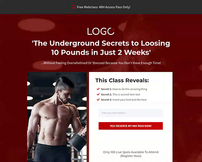 Fitness Webinar Funnel Template for GoHighLevel agency template design fitness fitness funnel fitness webinar fitness webinar funnel funnel funnel design funnel template funnel theme ghl ghl template gohighlevel illustration ui webinar webinar funnel