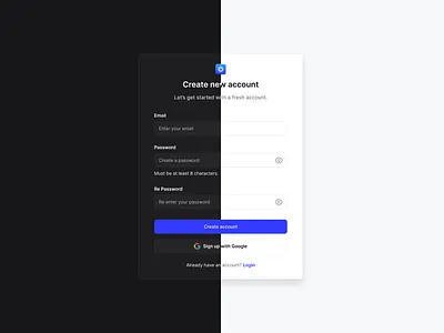 Create Account And Sign Up Modal button create account darkmode design form input login modal password sign up ui uidesign uidesigner uiux ux