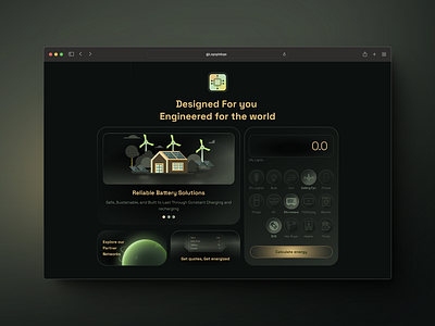 Features section - Atom app design energy calculator illustration ui uiux