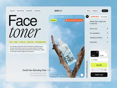 ~ self-care e-commerce landing page ~ beauty blue branding clean components e commerce hero landing landing page product page products self care skincare typography ui design ui ux ux design visual web website