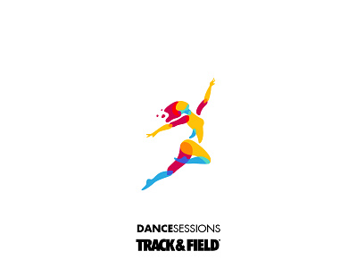 DanceSessions by Track&Field cajva colorful logo dance logo dsesing dance sessions dancing girl freedom joy and happiness movement logo suave track and field