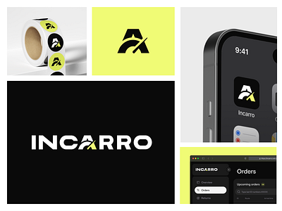 Logo creation - INCARRO: transportation & auto area auto logo branding car logo fav icon graphic design letter a logistic logo logo a logo case study logo logistic logotype minimalistic logo text logo transportation transportation logo