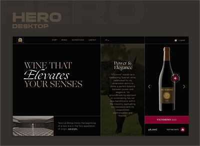 Teso la Monja - website concept - Hero 3/3 art direction concept figma hero interaction landing landing page spain toro ui uxui web web design webdesign website wine