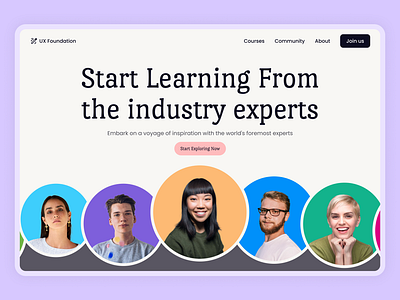 UX Foundation - Online Course Education Landing Page app branding design graphic design illustration logo typography ui ux vector