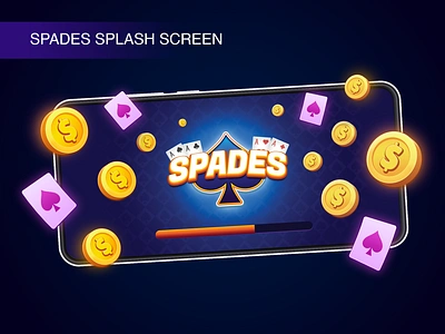 Spades Game UI asini branding cards coin design dribbbleshot game graphic design illustration logo photoshop poker spades splash ui