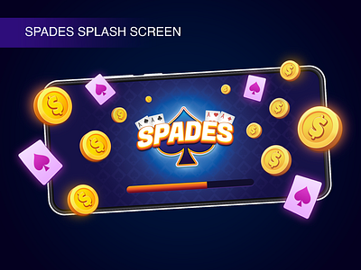 Spades Game UI asini branding cards coin design dribbbleshot game graphic design illustration logo photoshop poker spades splash ui