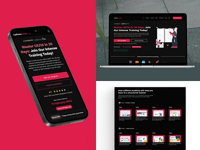 Caffeine UX design academy - Website Project ui design ux design