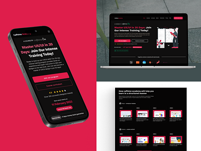 Caffeine UX design academy - Website Project ui design ux design