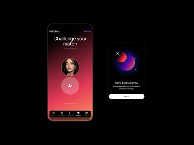 Challenge your match astrology love match product design ui