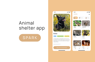 Animal shelter app branding mobile ui ux