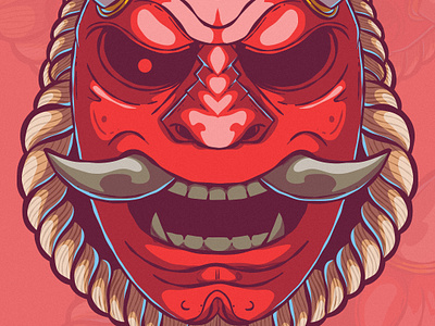 The Samurai Mask! branding character colors design funny graphic illustration logo shirt vector