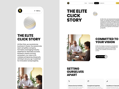 Responsive Web Design about page about us black and white business website figma minimal design mobile design responsive ui design uiux user interface web design website