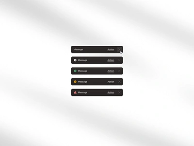 Snackbar clean component dark design enterprise interface mode modern notification product saas snackbar software theme toast ui