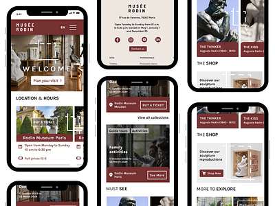 Homepage Redesign for Musée Rodin website product design ui design user flow ux design vector visual design