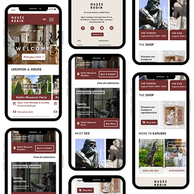 Homepage Redesign for Musée Rodin website product design ui design user flow ux design vector visual design