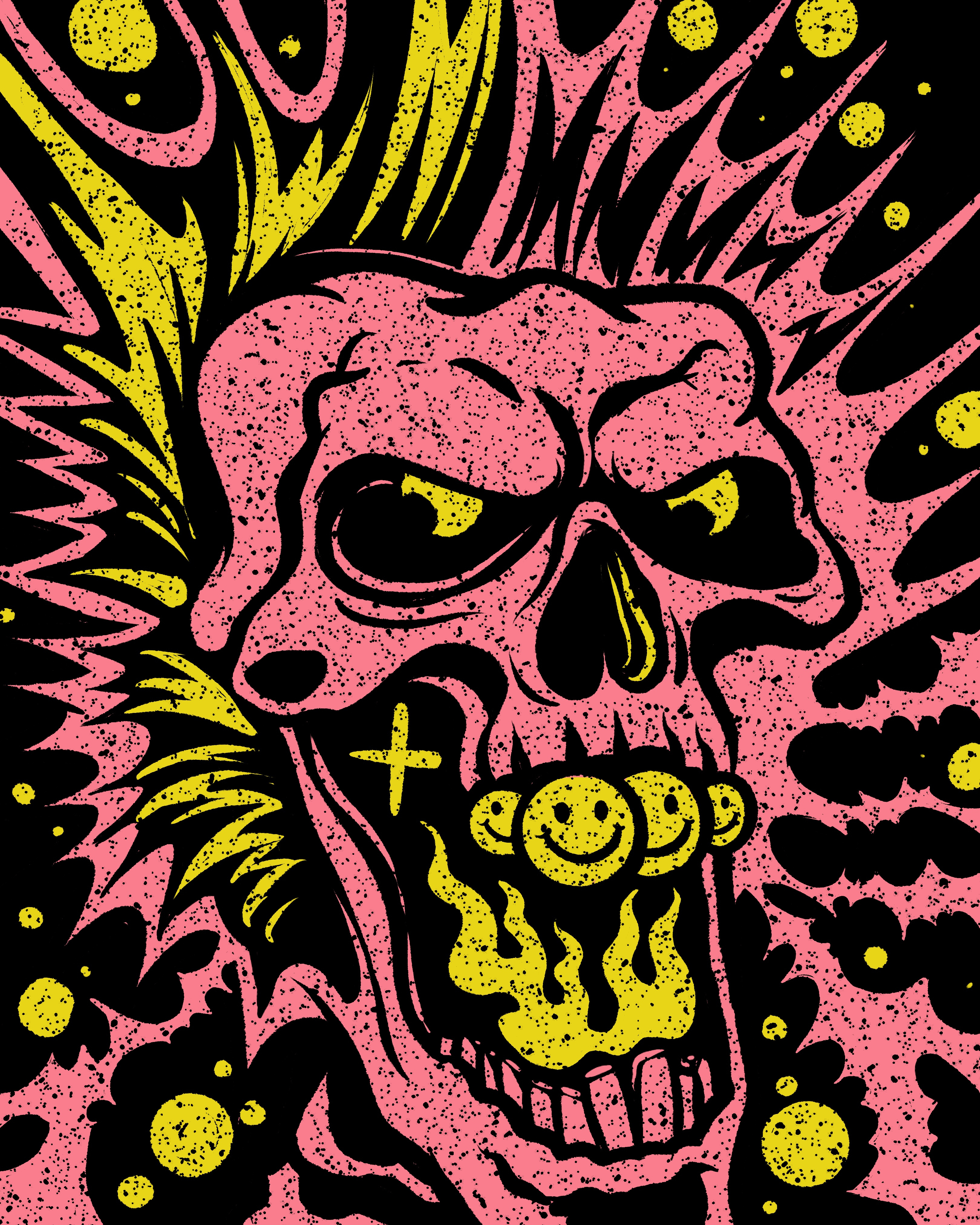 Electric skull 2d 2dillustration illustration skull
