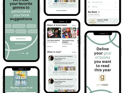 Goodreads App redesign branding design prototype ui user flow ux design