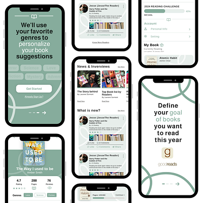 Goodreads App redesign branding design prototype ui user flow ux design