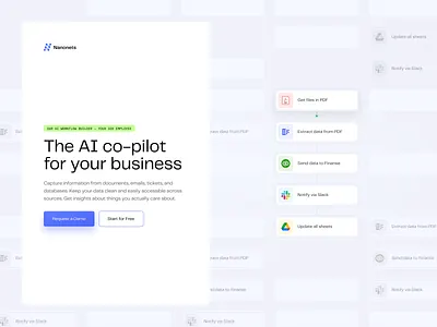 Nanonets — Exploration v3 ai hero landing product saas ui web web design