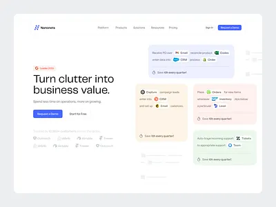 Nanonets — Exploration v4 ai hero landing product ui ux web web design website workflow