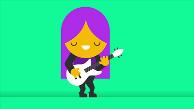 Guitar player animation animation character gif graphic design guitar illustration motion graphics music plying guitar simple