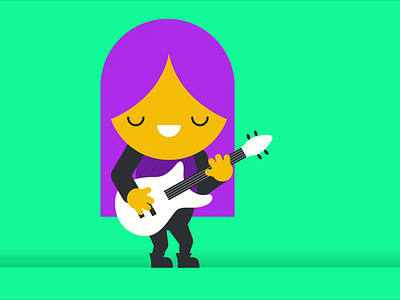 Guitar player animation animation character gif graphic design guitar illustration motion graphics music plying guitar simple
