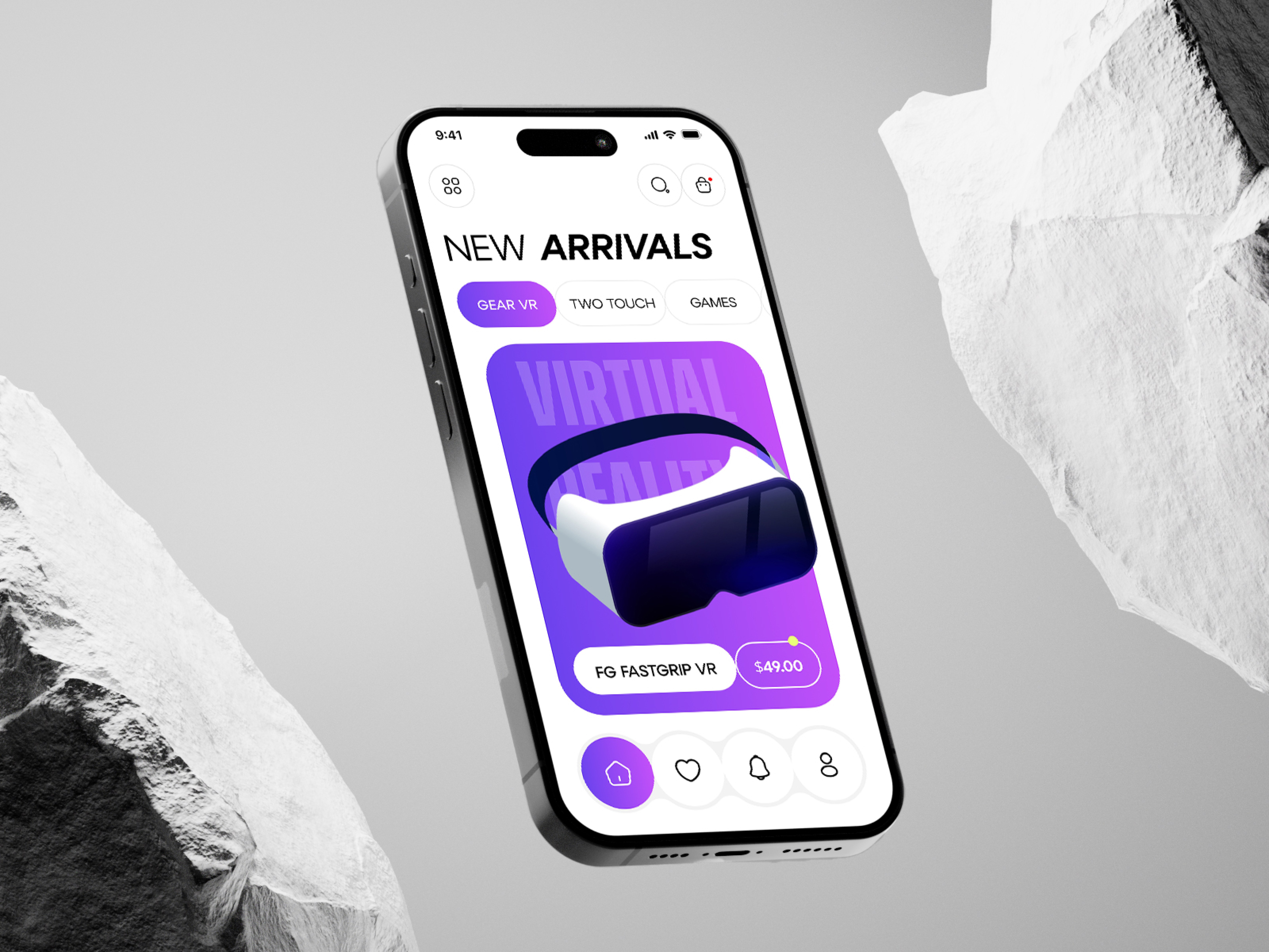 Virtual Reality Store Mobile App apple design apple vision pro ar augmented reality company design home page mobile app mobile app design mobile design mobile ui oculus spatial ui tech technology ux virtual reality vr web design website design