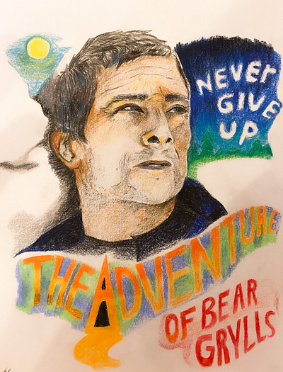 Bear Grylls bear grylls bright colors illustration illustrator motivation pencil