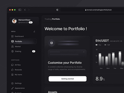 Crypto-analytical Dashboard admin banking dashboard crypto crypto dashboard dark theme dashboard defi app desktop desktop design exchange fintech line chart panel platform saas staking ui design user interface web design web design inspiration