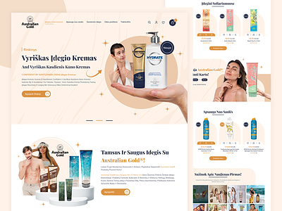 Skin Care Web Design ecommerce landing page skin care uiux website design