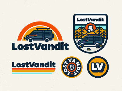 LostVandit Logo Suite brand identity branding camper graphic design icon logo illustration logo logo design logo designer logo mark logo pack logo suite logodesign logomark logosuite logotype primary logo retro retro logo secondary logo