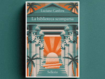 La biblioteca scomparsa - Sellerio book book cover cover daniele simonelli dsgn illustration library temple texture vector