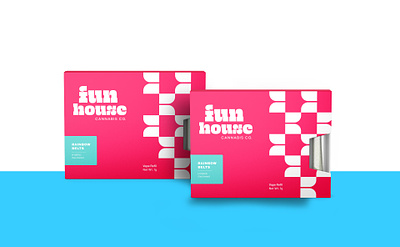 Fun House Cannabis Box Packaging Design box brand design brand identity branding cannabis colorful design graphic design logo packaging red