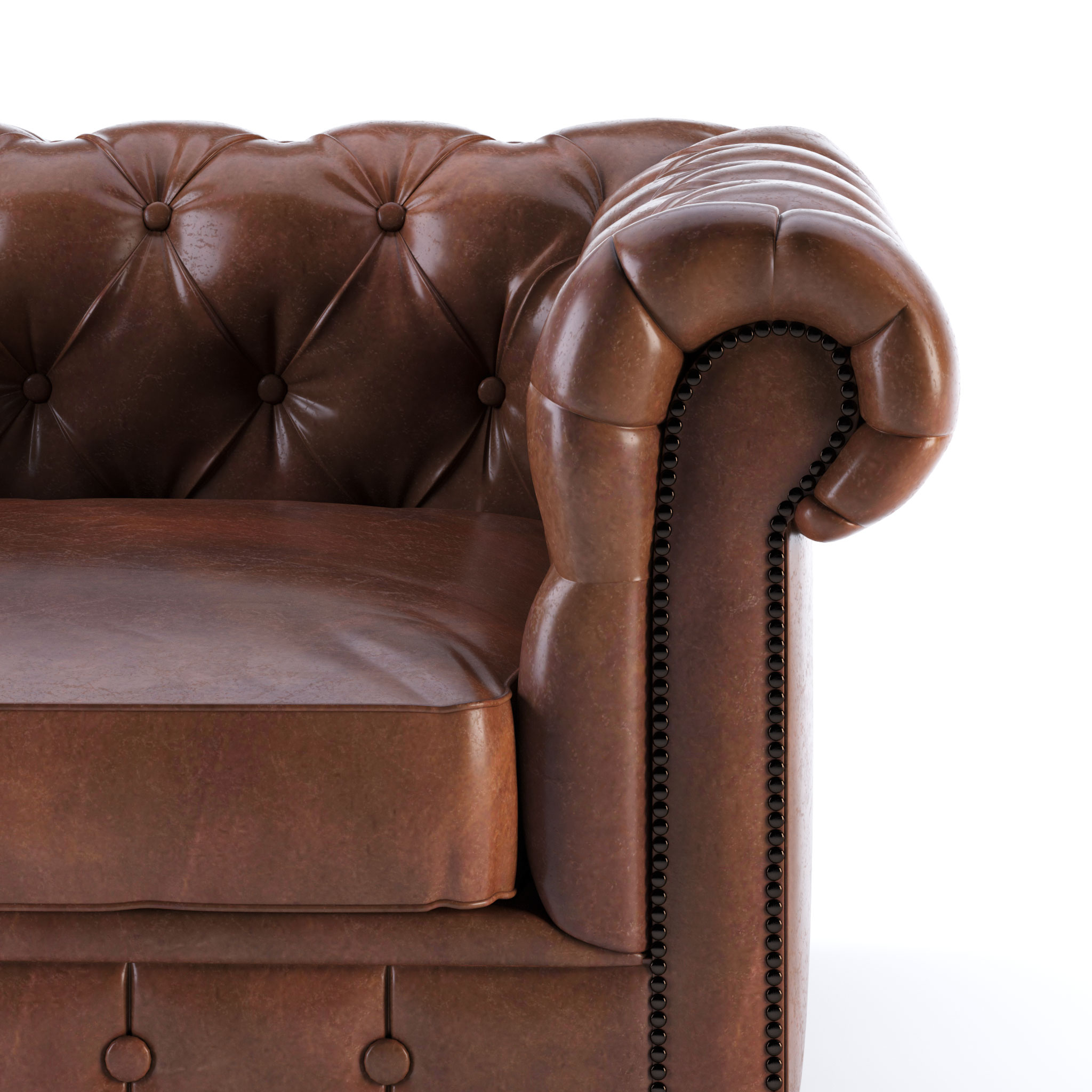 Classical leather armchair renders 3d armchair furniture product render visualization white background