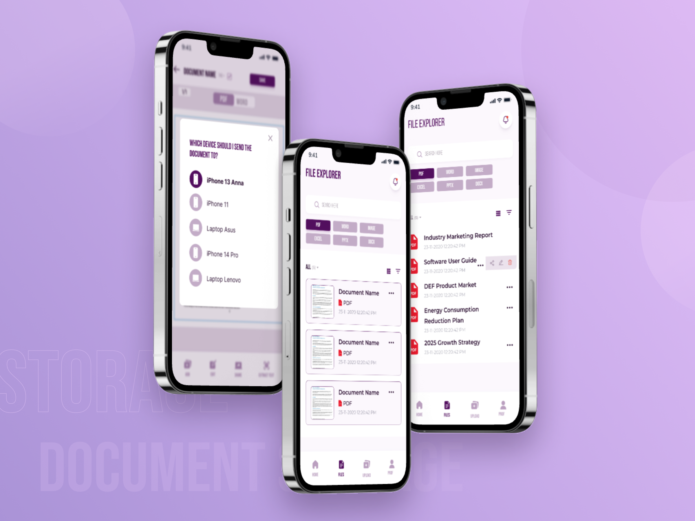 Document Storage App branding design ui uiux