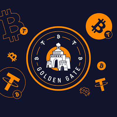 Cryptocurrency exchange company logo GoldenGate branding design figma graphic design illustration logo vector