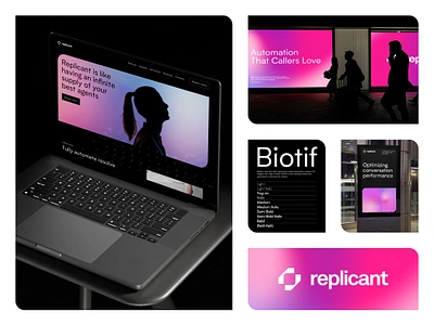 Replicant branding bright colors fireart fireart studio font gradient ui ux