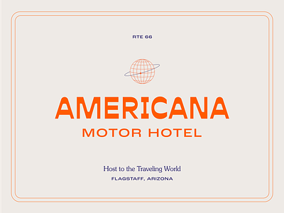 Americana Motor Hotel branding design identity illustration logo retro typography