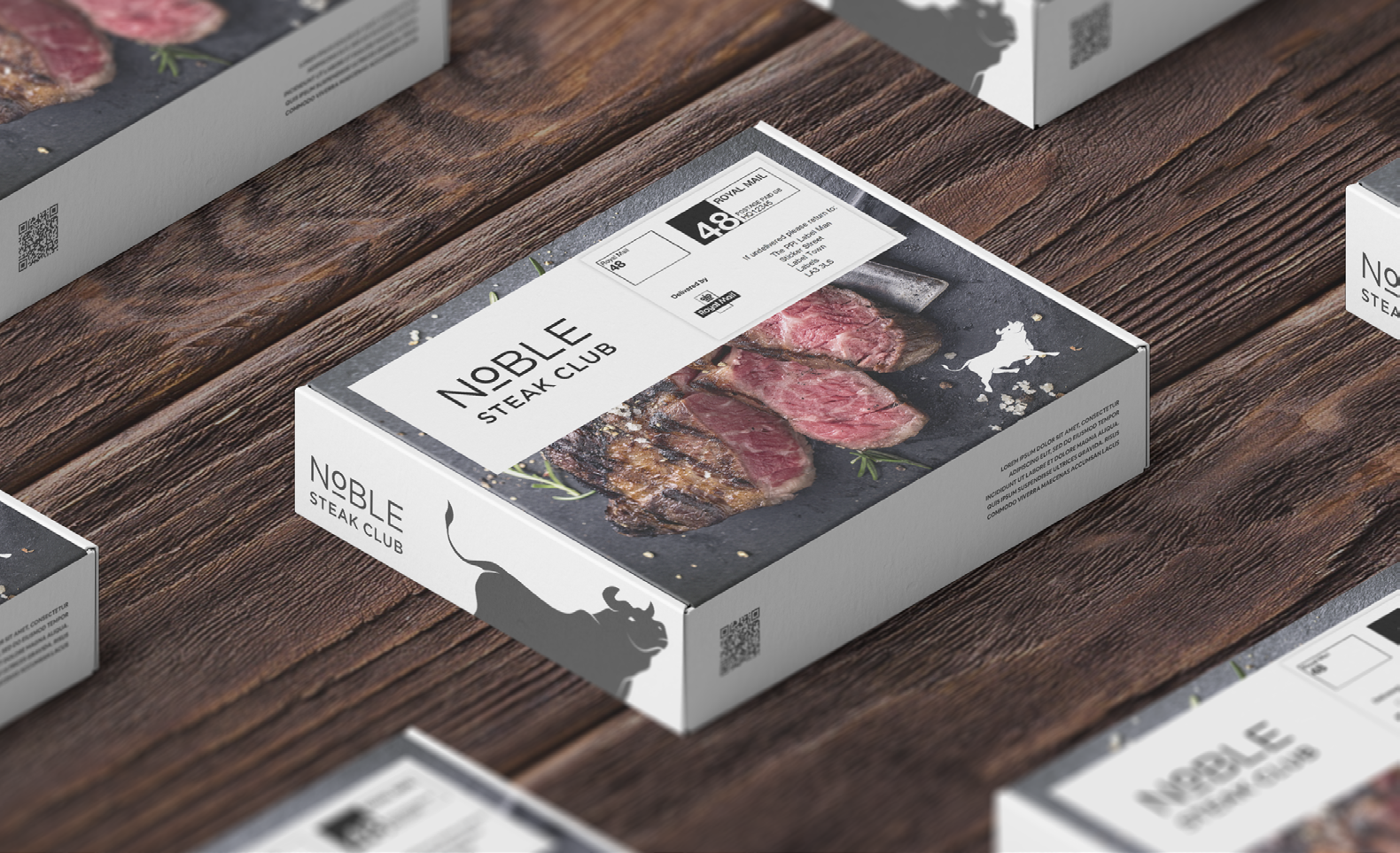 Steak Club Brand brand branding design logo meat packaging rustic steak wood