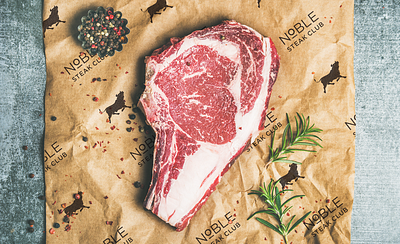 Steak Club Brand brand branding design logo meat packaging rustic steak wood