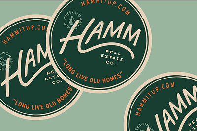 Hamm Real Estate Co. brand identity branding coaster graphic design logo logotype merch midwest minneapolis minnesota queer real estate realtor retro st paul swag twin cities typography vector vintage