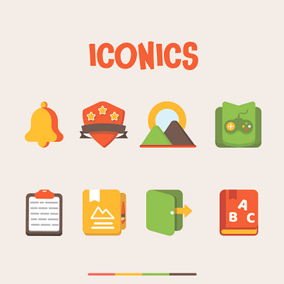 ICONICS- for Learning App androidapp branding design graphic design iconics icons illu illustrator ui