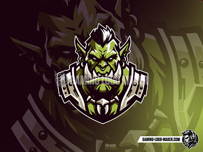 Orc Gaming Logo Mascot Illustration 01 avatar character emote esports logo gamer gaming logo illustration logo orc orc illustration orc logo orc mascot vector warcraft world of warcraft wow