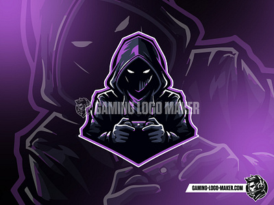 Dark Purple Gamer Esports Gaming Logo Mascot avatar character dark emote esports logo gamer gaming gaming logo hoodie illustration logo mascot neon streamer vector