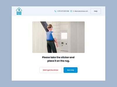 Parcel terminal interface 3d animation parcel product design ruskys ui