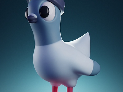 Stylised Pigeon 3d 3d art 3d artist 3d character 3d design 3d illustration 3d model 3d modeling 3d modelling 3d sculpt blender 3d character design cute design graphic design illustration sculpt stylised zbrush