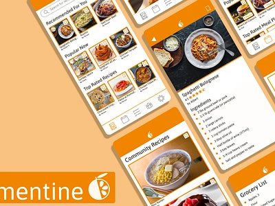 Clementine app design prototype ui ux