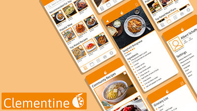 Clementine app design prototype ui ux