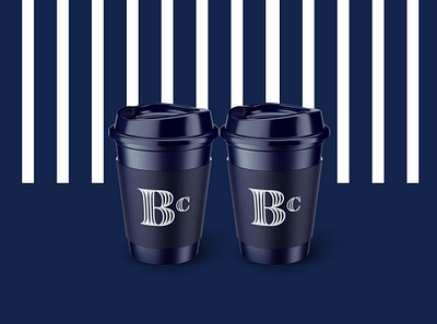 Elegant Coffee Branding and Packaging Design for Blossom Coffee brand design brand identity branding coffee cup coffee logo design graphic design logo navy blue packaging stripes