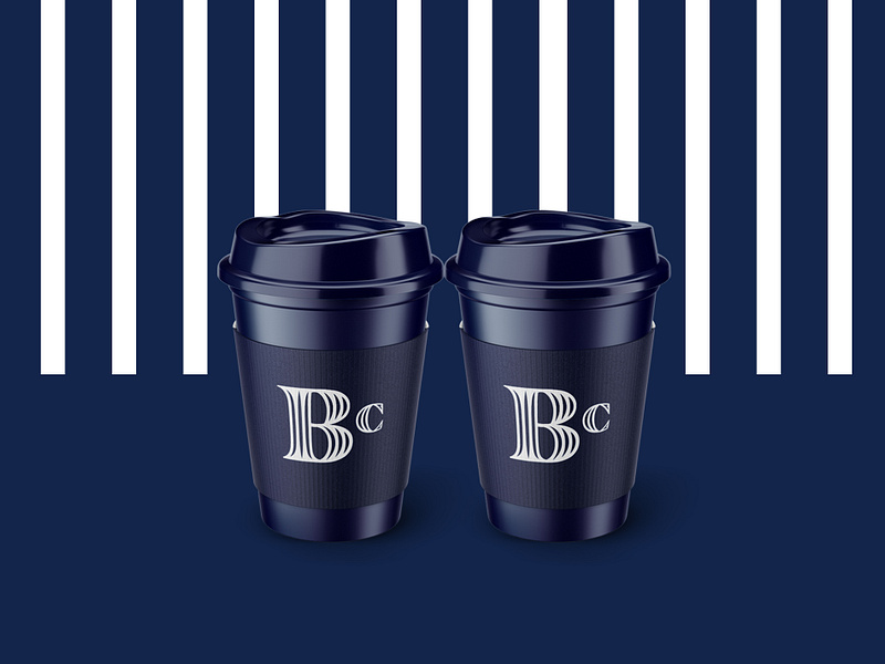 Elegant Coffee Branding and Packaging Design for Blossom Coffee brand design brand identity branding coffee cup coffee logo design graphic design logo navy blue packaging stripes